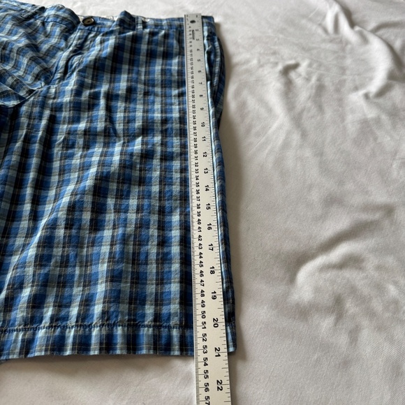 Penguin‎ by Munsingwear Men's Plaid Chino Shorts Blue 33 Preppy Boardwalk Beach - Picture 14 of 16